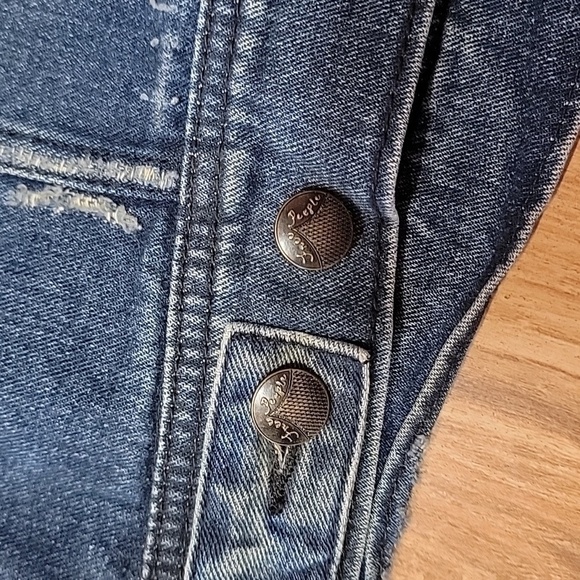 Free People Distressed Denim Jacket - Picture 6 of 9